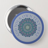 Badge Rond 10 Cm Fleur De Vie - Mandala India Style 1 (Devant & derrière)