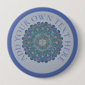 Badge Rond 10 Cm Fleur De Vie - Mandala India Style 1 (Devant)