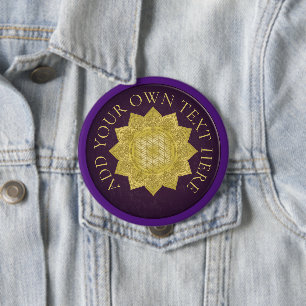 Badge Rond 10 Cm Fleur de Vie - Mandala Indien 4