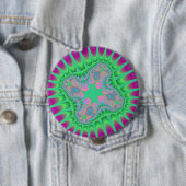 Badge Rond 10 Cm Fleur verte de Clover (En situation)
