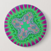 Badge Rond 10 Cm Fleur verte de Clover (Devant)