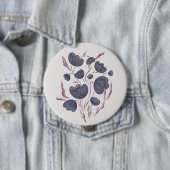 Badge Rond 10 Cm Fleur violet foncé esthétique (En situation)