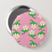 Badge Rond 10 Cm Fleurs blanches roses (Devant & derrière)