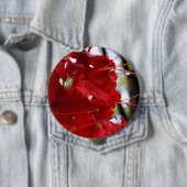 Badge Rond 10 Cm Fleurs de l'Azalée Rouge (En situation)