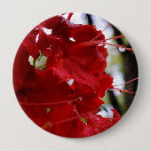 Badge Rond 10 Cm Fleurs de l'Azalée Rouge (Devant)