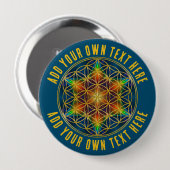 Badge Rond 10 Cm FLEURS DE VIE - Fleur fractale 1 (Devant & derrière)