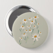 Badge Rond 10 Cm Fleurs Delicées Chamomille Aesthétique Sauvage (Devant & derrière)