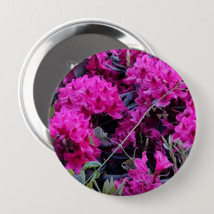 Badge Rond 10 Cm Fleurs roses Rhododendron