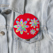 Badge Rond 10 Cm Fleurs super (En situation)