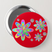 Badge Rond 10 Cm Fleurs super (Devant & derrière)