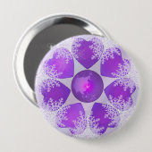 Badge Rond 10 Cm Flocon de neige pourpre (Devant & derrière)