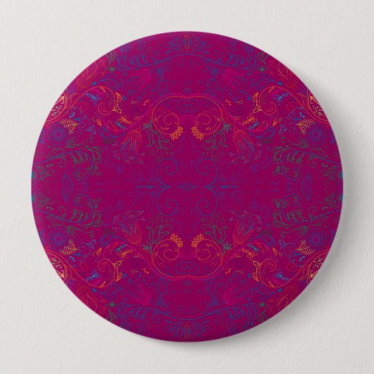 Badge Rond 10 Cm Floradore - Fuchsia (Devant)