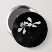 Badge Rond 10 Cm floral noir et blanc minimal (Devant & derrière)