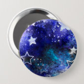 Badge Rond 10 Cm Fond spatial avec étoiles (Devant & derrière)