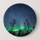 Badge Rond 10 Cm Forêt Northern Lights (Devant)