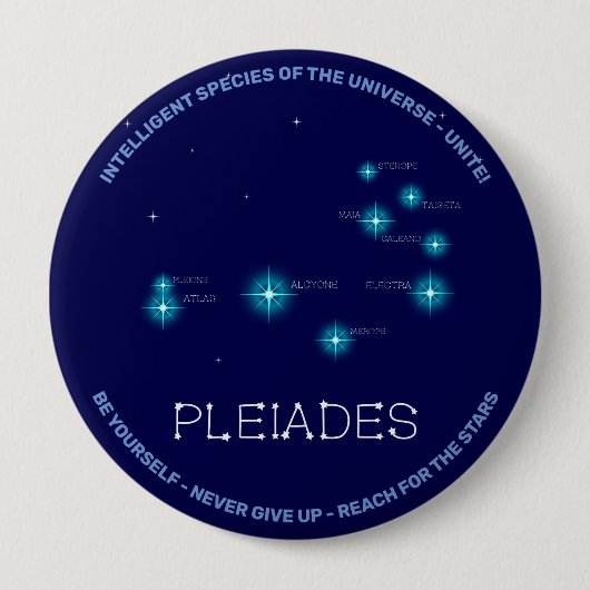 Badge Rond 10 Cm Formation de l'hémisphère nord Pleiades Star (Devant)