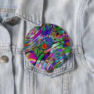 Badge Rond 10 Cm Formes d'art très colorées et abstraites 1