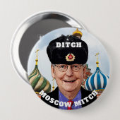 Badge Rond 10 Cm "Fossé drôle Moscou Mitch" McConnell (Devant & derrière)