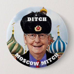 Badge Rond 10 Cm "Fossé drôle Moscou Mitch" McConnell