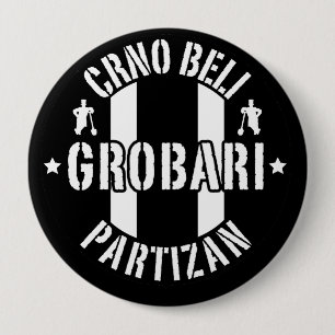 Badge Rond 10 Cm Fossoyeurs Noir Blancs Partizan