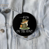 Badge Rond 10 Cm Fox Sur La Chasse (En situation)