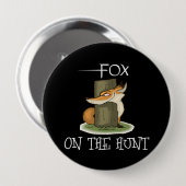 Badge Rond 10 Cm Fox Sur La Chasse (Devant & derrière)