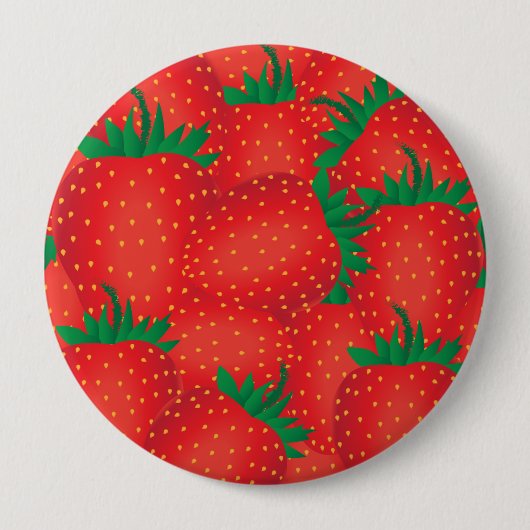 Badge Rond 10 Cm Fraises (Devant)
