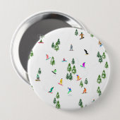 Badge Rond 10 Cm Freeride Snowboarder Illustration de snowboard (Devant & derrière)