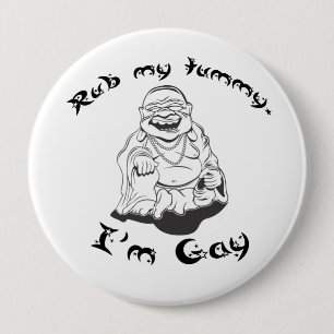 BADGE ROND 10 CM FROTTEZ MON VENTRE - L'HOMOSEXUEL IM