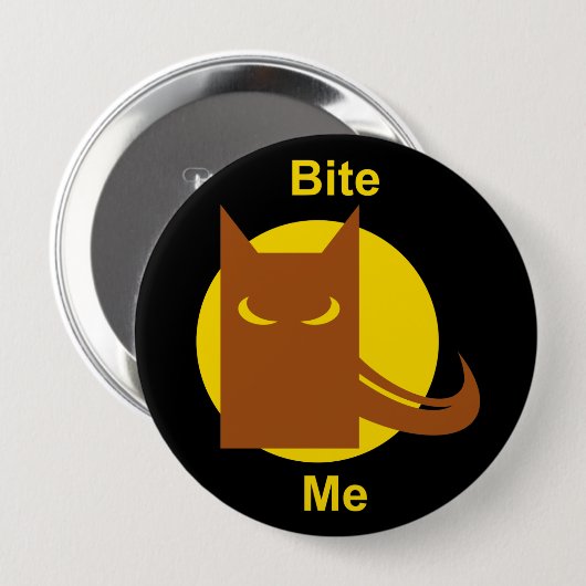 Badge Rond 10 Cm Funny Bite Me Éffrayant Werewolf Halloween (Devant & derrière)