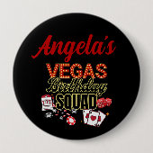 Badge Rond 10 Cm Funny Personnalisé Las Vegas Anniversaire Party Sq (Devant)