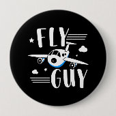 Badge Rond 10 Cm Futur Pilote - Voler Avec Enfants - Amateur D'Avio (Devant)