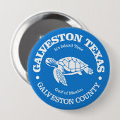 Badge Rond 10 Cm Galveston (tortue de mer) (Devant & derrière)