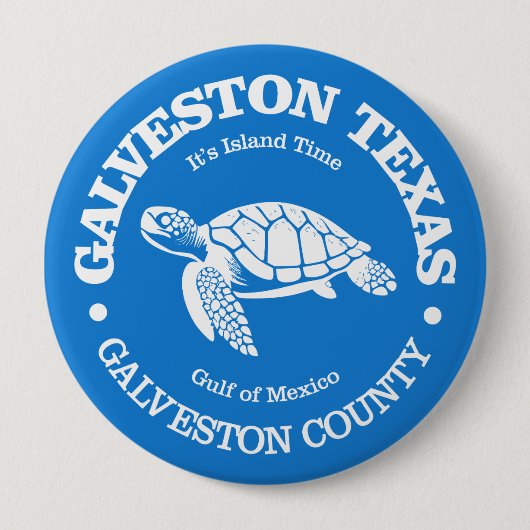 Badge Rond 10 Cm Galveston (tortue de mer) (Devant)