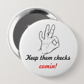 Badge Rond 10 Cm Gardez-les comin de contrôles ! (Devant & derrière)