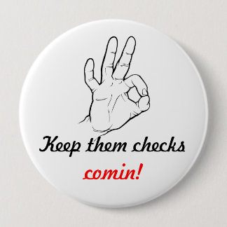 Badge Rond 10 Cm Gardez-les comin de contrôles !