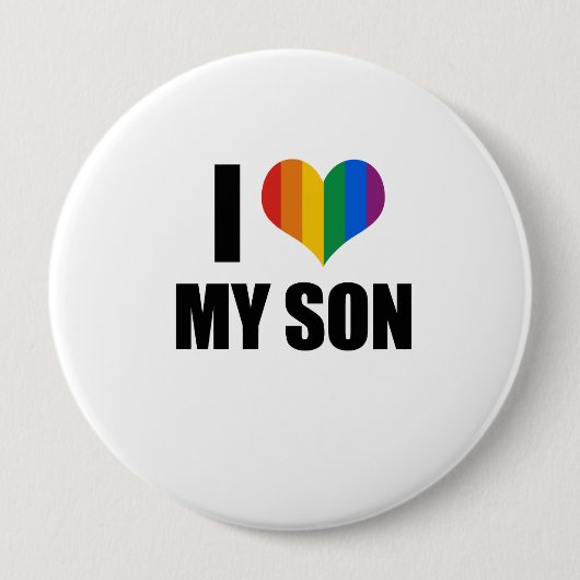 Badge Rond 10 Cm Gay pride Love fils (Devant)