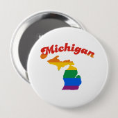 BADGE ROND 10 CM GAY PRIDE MICHIGAN (Devant & derrière)