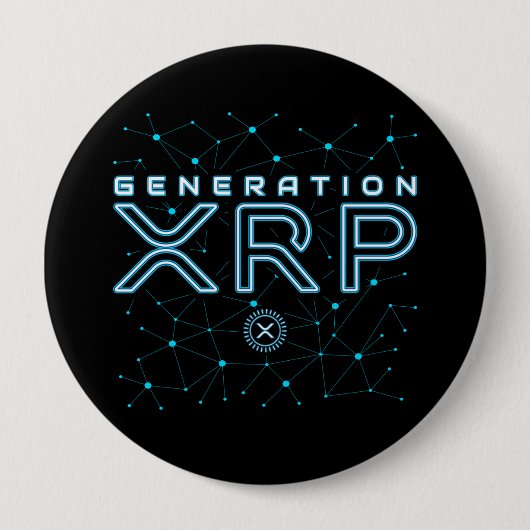 Badge Rond 10 Cm Génération de crypto-monnaie XRP Crypto Blockchain (Devant)