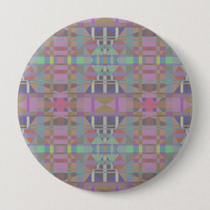 Badge Rond 10 Cm Géométrique vert violet rose