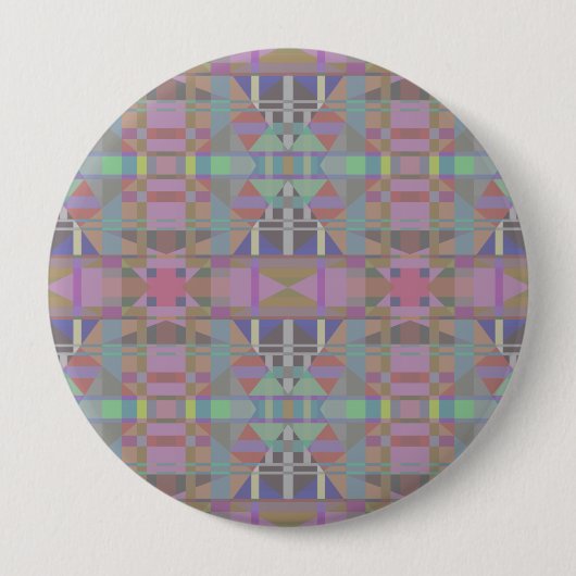 Badge Rond 10 Cm Géométrique vert violet rose (Devant)