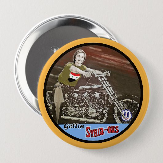 Badge Rond 10 Cm Getting Syrie-ous (Devant & derrière)