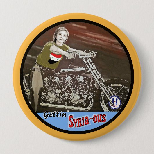 Badge Rond 10 Cm Getting Syrie-ous (Devant)