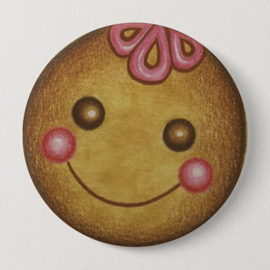 Badge Rond 10 Cm Giant Gingerbread Cookie Button (Devant)