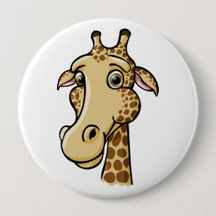 Badge Rond 10 Cm Girafe de bande dessinée