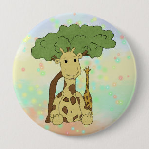 Badge Rond 10 Cm Giraffe