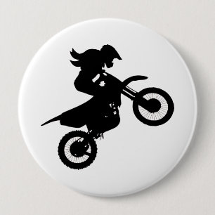 Badge Rond 10 Cm Girl Dirt Bike