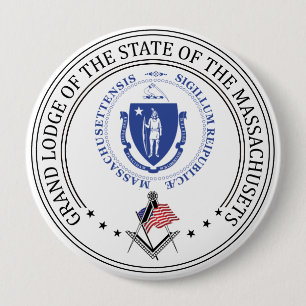 Badge Rond 10 Cm Gîte de franc-maçonnerie de l'état du Massachusets