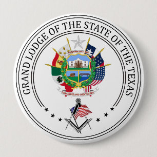 Badge Rond 10 Cm Gîte de franc-maçonnerie de l'état du Texas