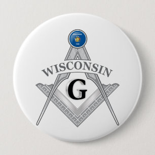 Badge Rond 10 Cm Gîte de franc-maçonnerie de l'état du Wisconsin